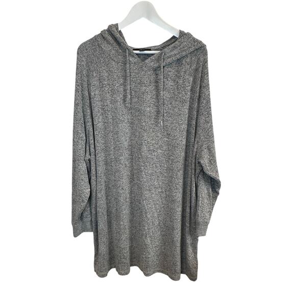 Ellos Gray Heather lightweight sweater with hood 1X Preowned - Picture 1 of 5